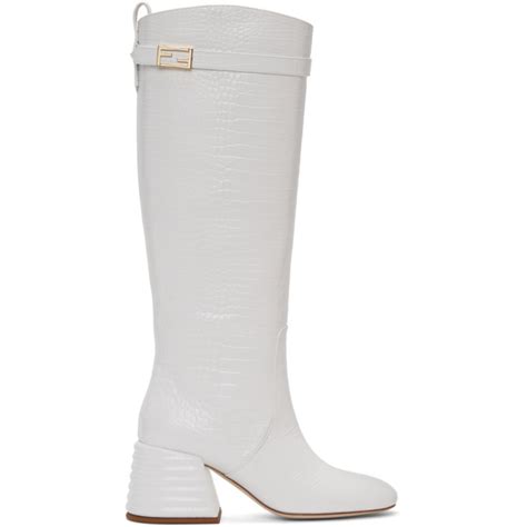 fendi white croc boots|Boots & Booties .